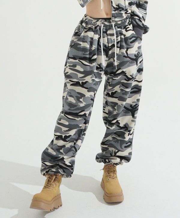 Camouflage Wide String Pants