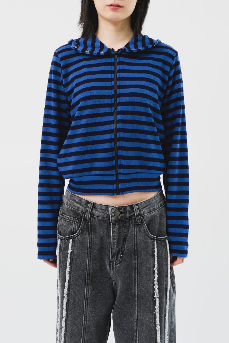 (W) Moor Striped Hooded Jacket (3color)