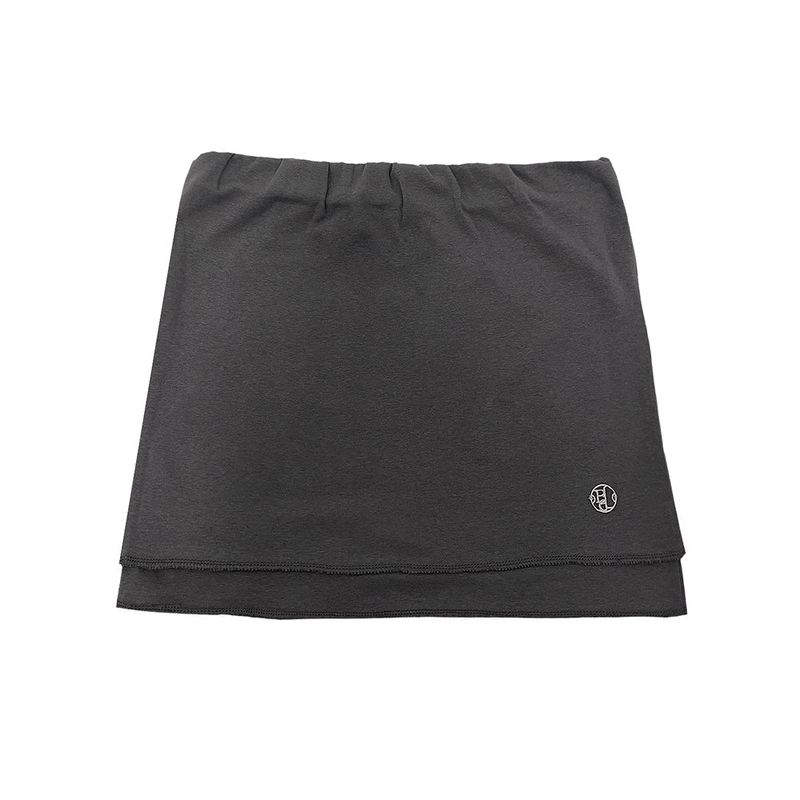 OVERLOCK MINI SKIRT-DARK GRAY