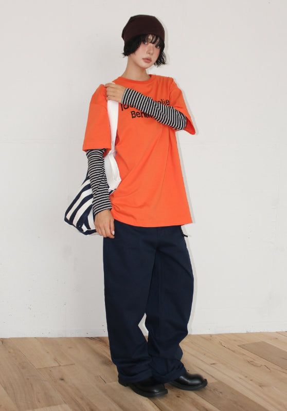 BARREL WIDE COTTON PANTS