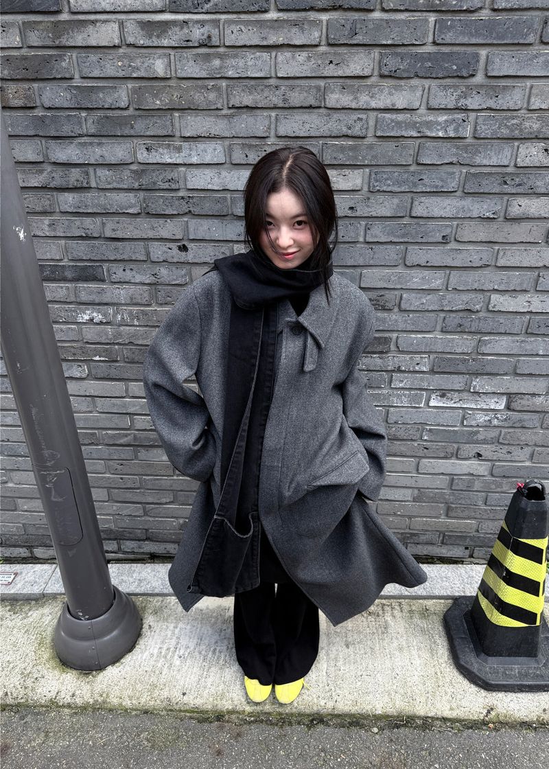 WOOL HIGHNECK LONG COAT