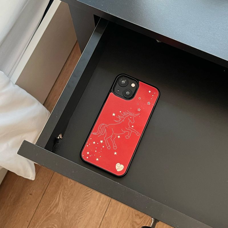 [MADE][Mirror Bumper Case] Starlit Unicorn ⋆ Red
