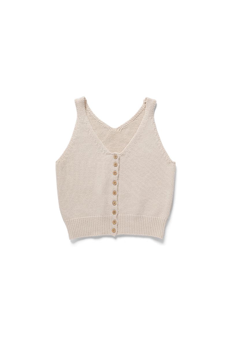 Nuts sleeveless knit_beige