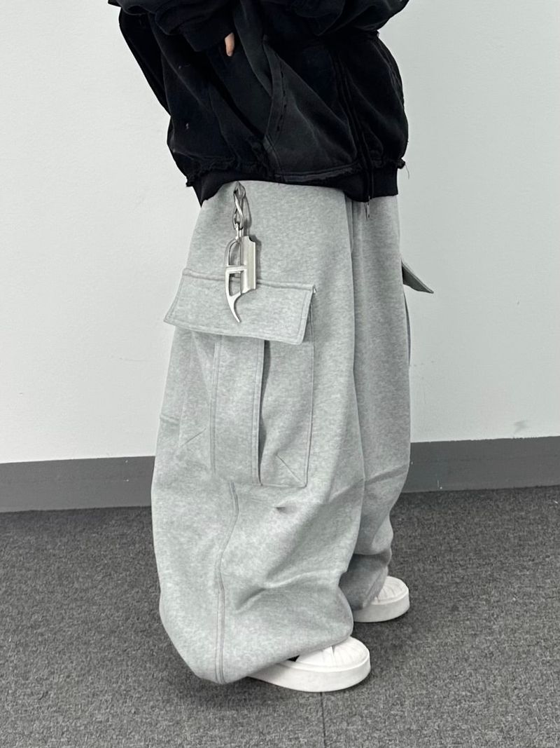 rugged fleece big balloon pants