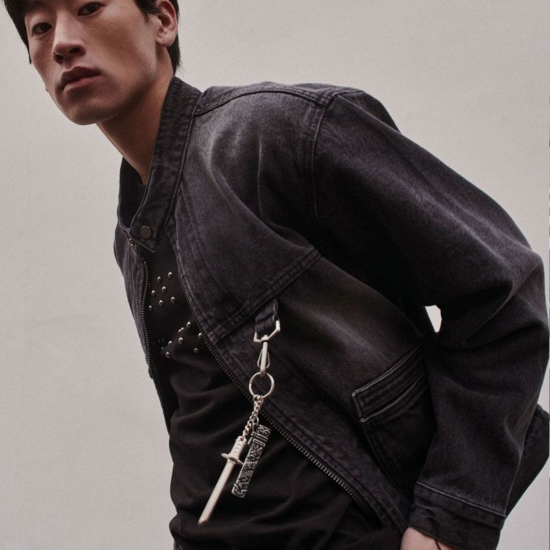 sookim（スキム）の「HOOK DENIM RACER JACKET_BLACK（Jackets/Outerwear）」