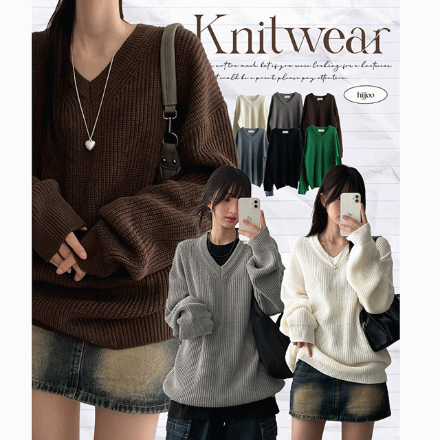 hijjoo（ハイチュー）の「Prings Hatsy V-neck Knitwear（Tops）」