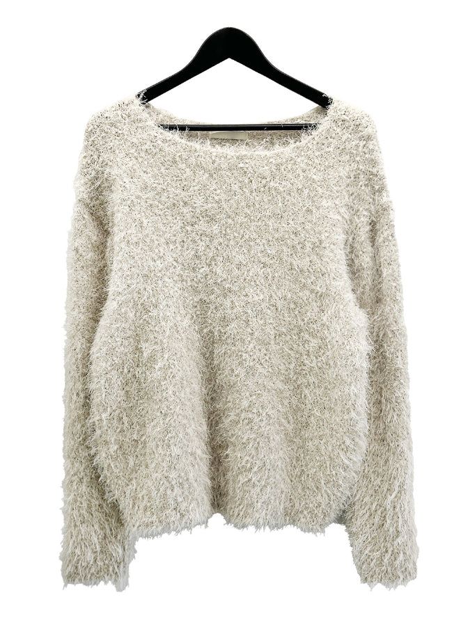 Alpaca Boat Neck Long Sleeve Knit