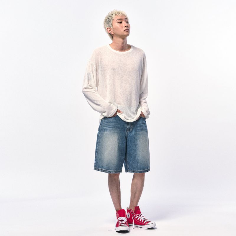 C Wear by the Genius(シーウェア バイザジーニアス)の「SEE-THROUGH LONG SLEEVE T-SHIRT WHITE IVORY(Tops)」