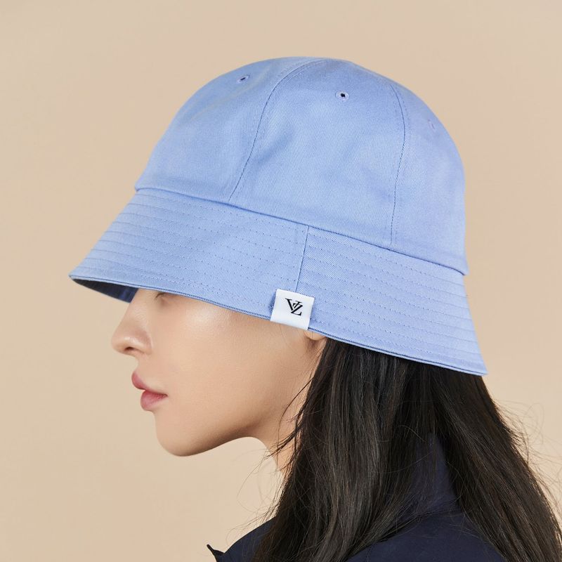 Monogram Label Round Bucket Hat Sky blue