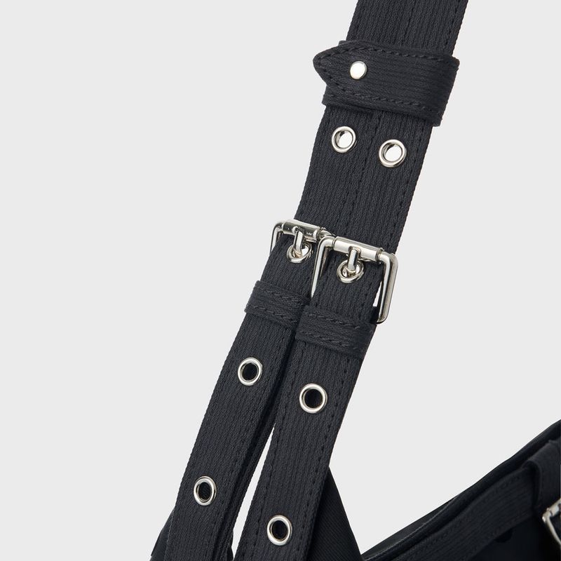 Buckle Cross Bag (Dot Black)