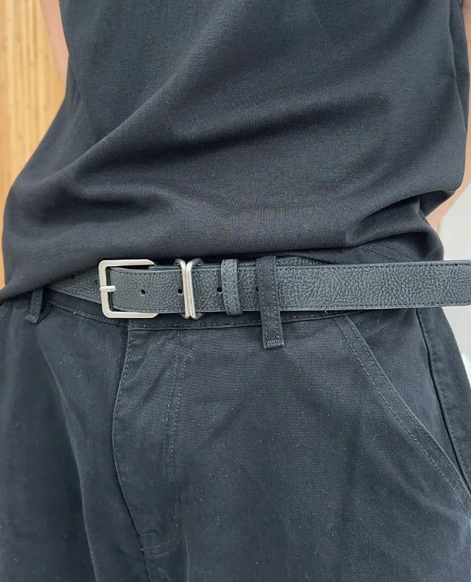 Beaded Matte Leather Belt