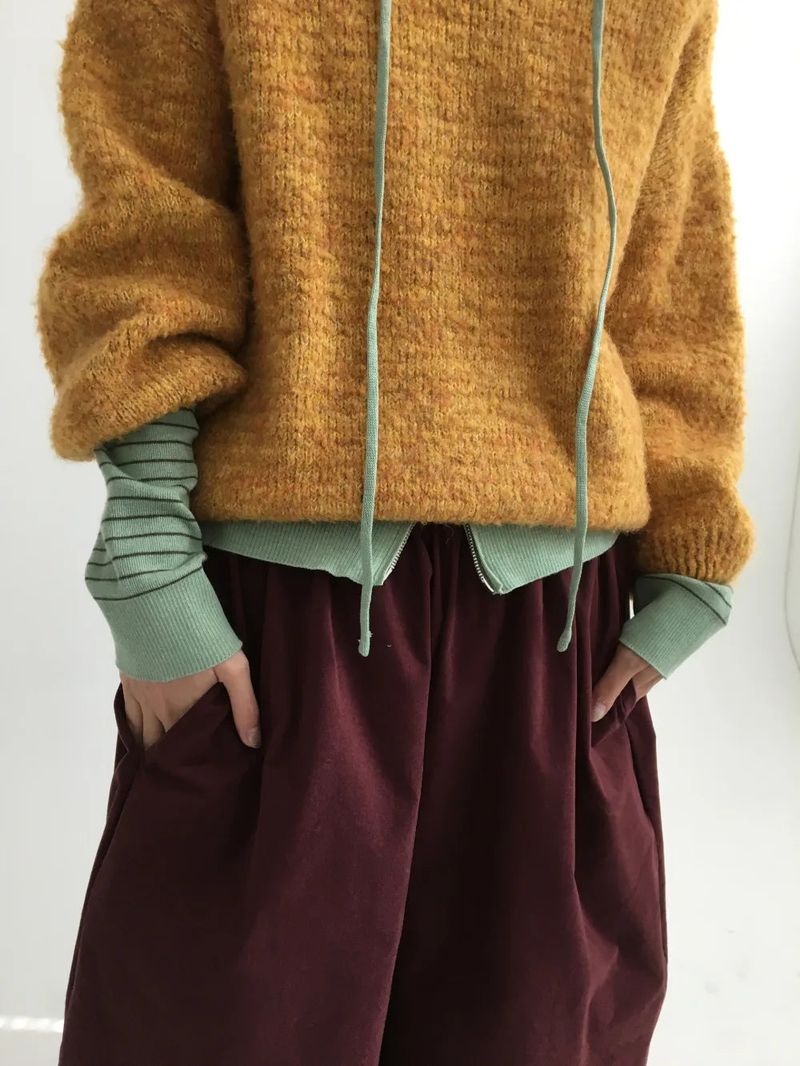 Bonbon Boucle V-neck Knit (5color)