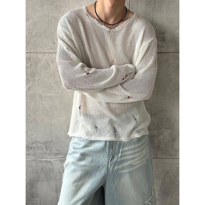 [S/S] Damage net long sleeves (4color)