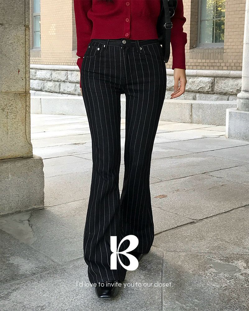BEIDELLI（ベイデリー）の「[MADE]ベルローストライプローデニムブーツカットパンツ（Pants）」