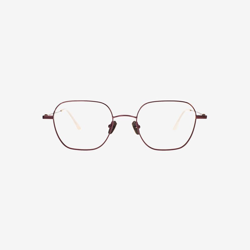 Knouun Square titanium glasses CODE. 103. C Brown