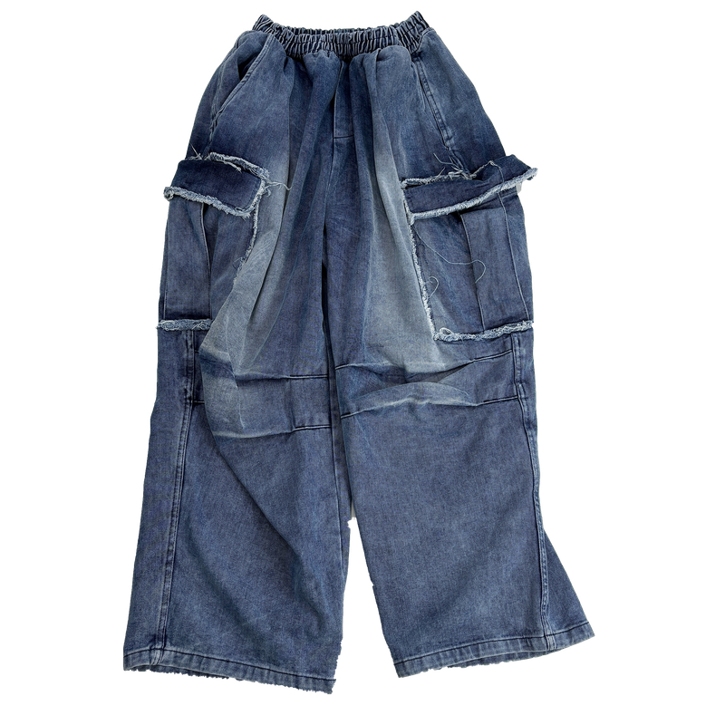 cut-off big pocket denim balloon pt