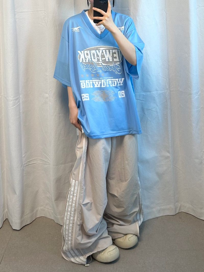 half track side zipper pants