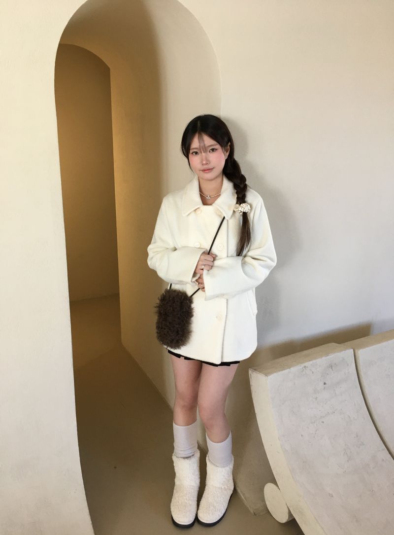 snow double-button coat