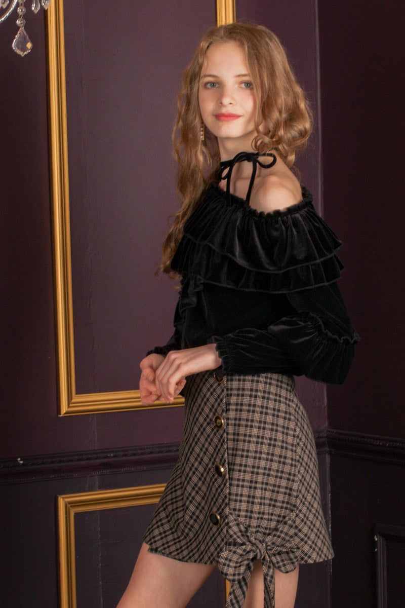 check ribbon skirt