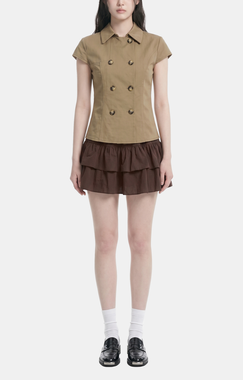 Roven Double Button Collar Blouse