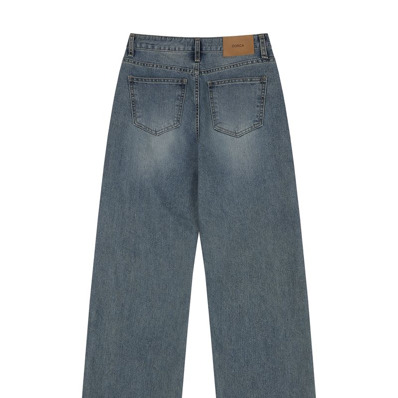 Vintage Washing Denim Pants Blue