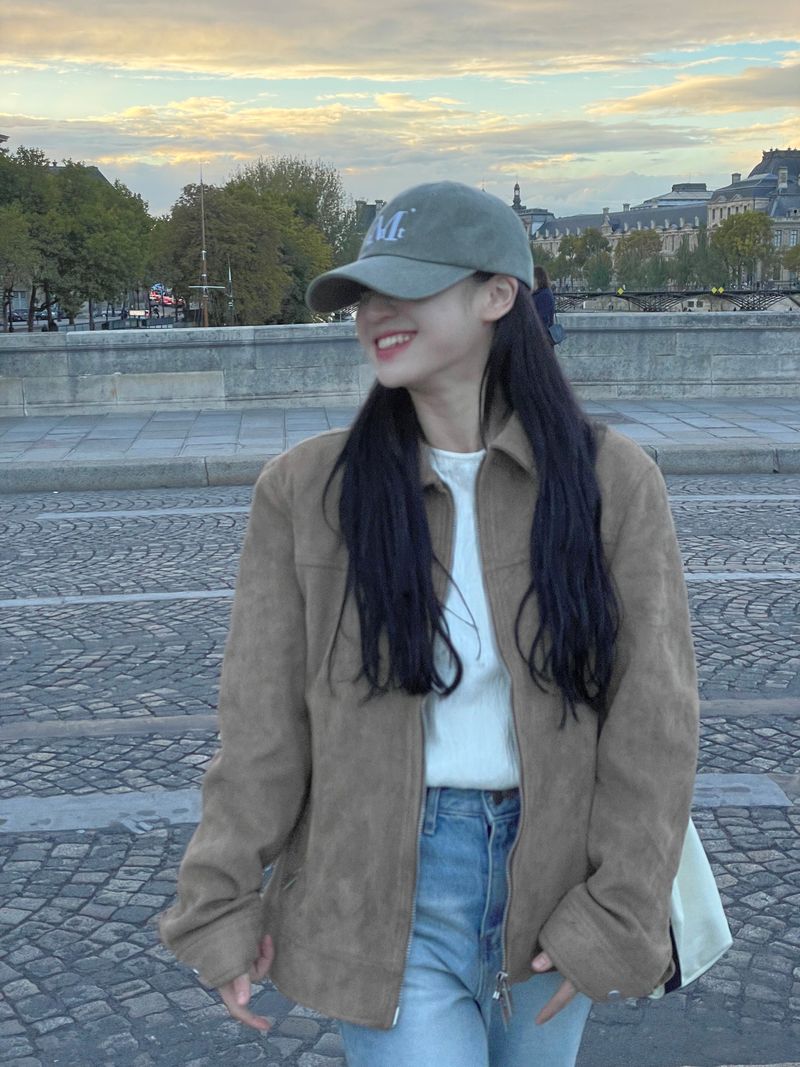 Pont-neuf suede collar jacket