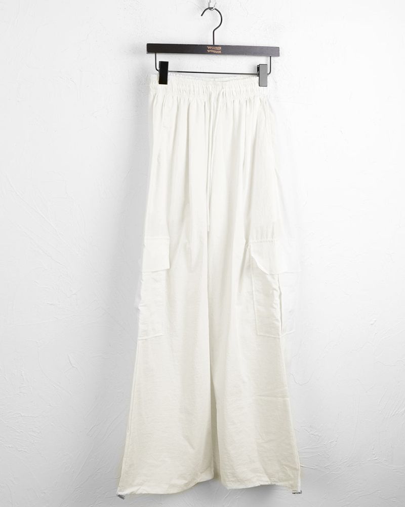 Horsher rustling nylon pintuck two-way cargo pants