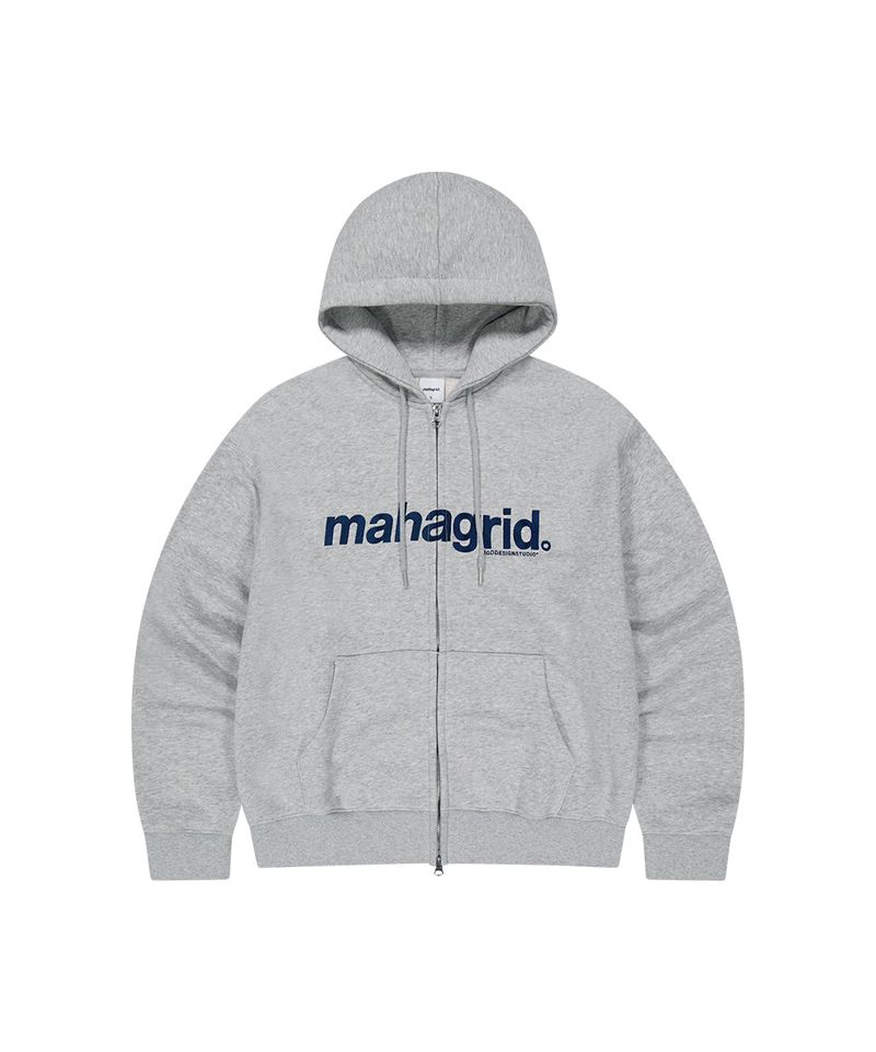 BASIC LOGO ZIP-UP HOODIE_GREY