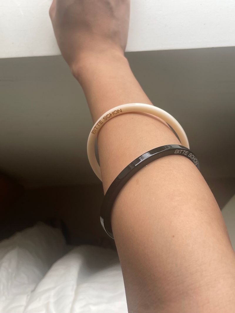 bitte schon logo bangle bracelet (2 colors set)