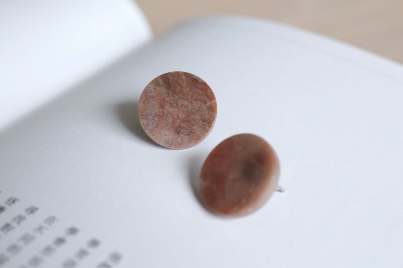 Garden Agate Circle Pierce handmade