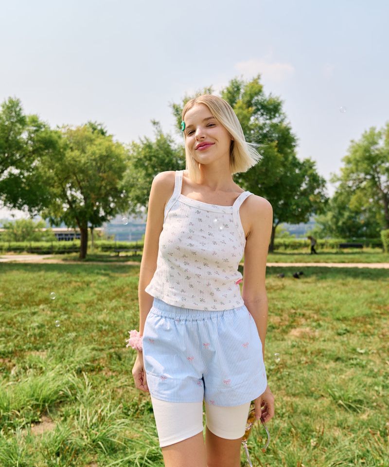 STRIPE RIBBON SHORTS BLUE