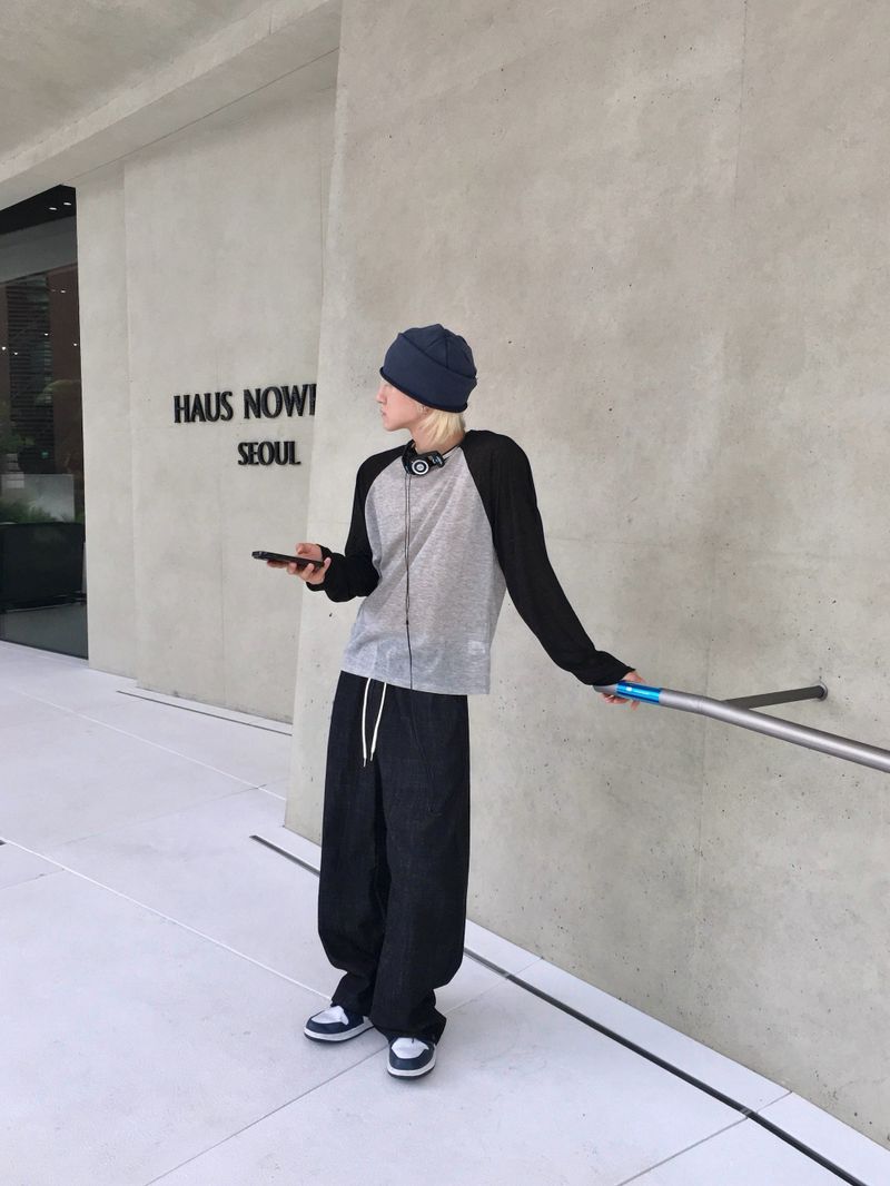 Snap Non-Fade Denim string Wide Pants 2C