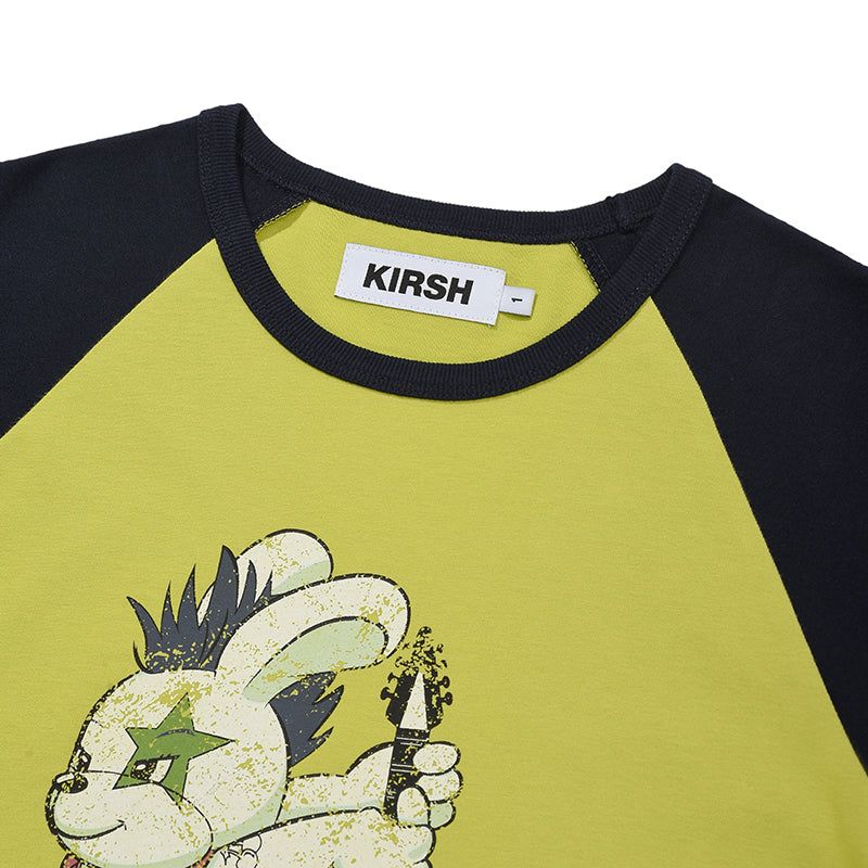ROCKTTY BUNNY RAGLAN T-SHIRT [LIME]