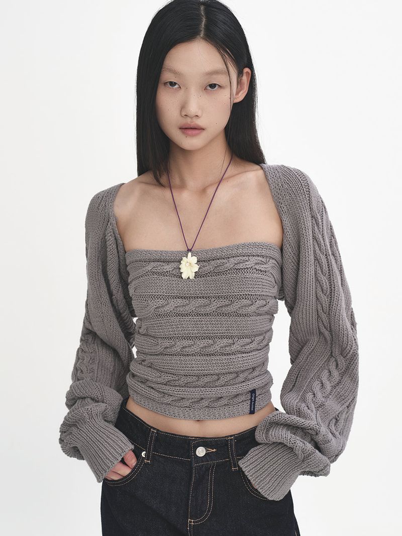 ORIGHH（オライ）の「Four-Season Bolero Multi-Way Long Knit Top_Smoky Charcoal（Tops）」