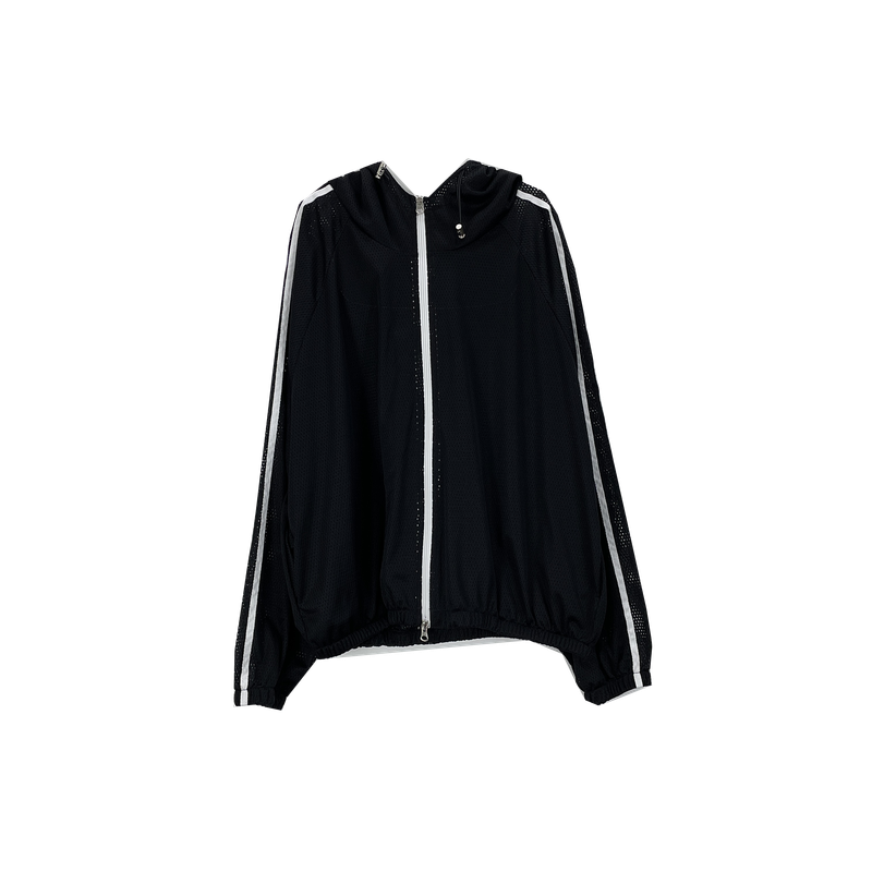 mesh track hooded jacket