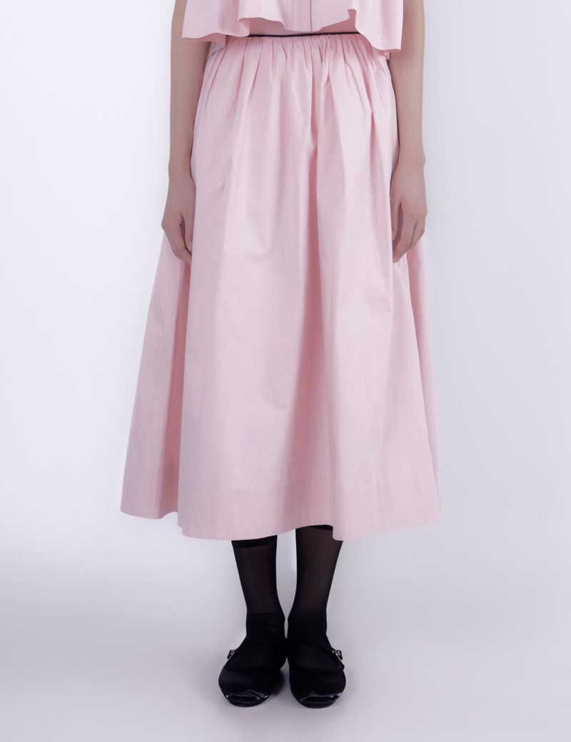 SHIRRING CURVE SKIRT (PINK)