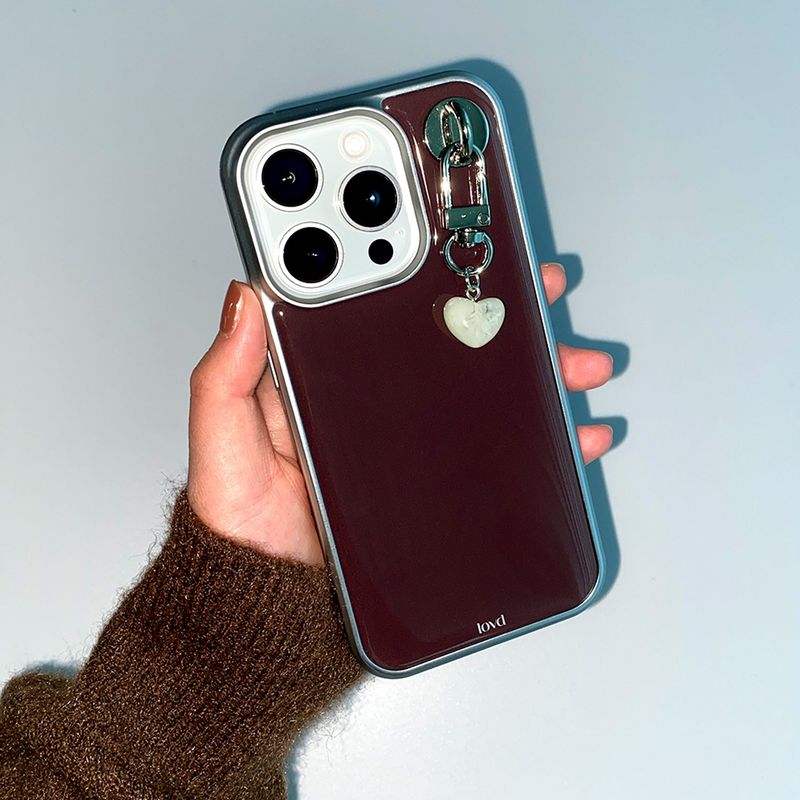 [MADE] BROWN PHONE CASE (magsafe epoxy silver bumper)