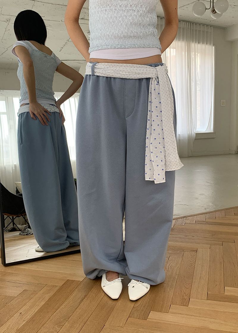 (UNISEX) BELTED SWEAT PANTS (3color)