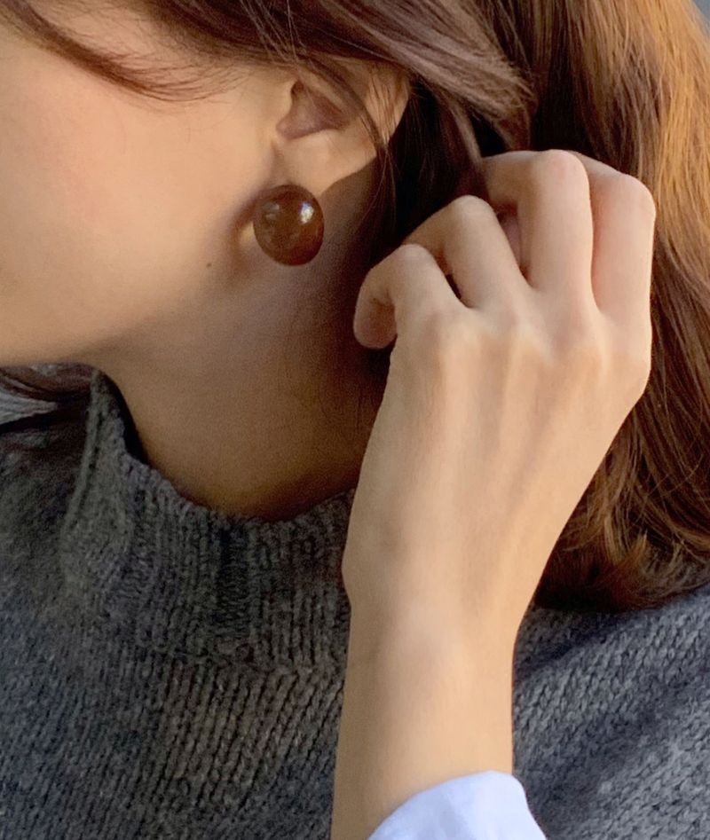 oar（オーエーアール）の「Formica Pebble earring non-piercing Clip [Brown]（Accessories）」