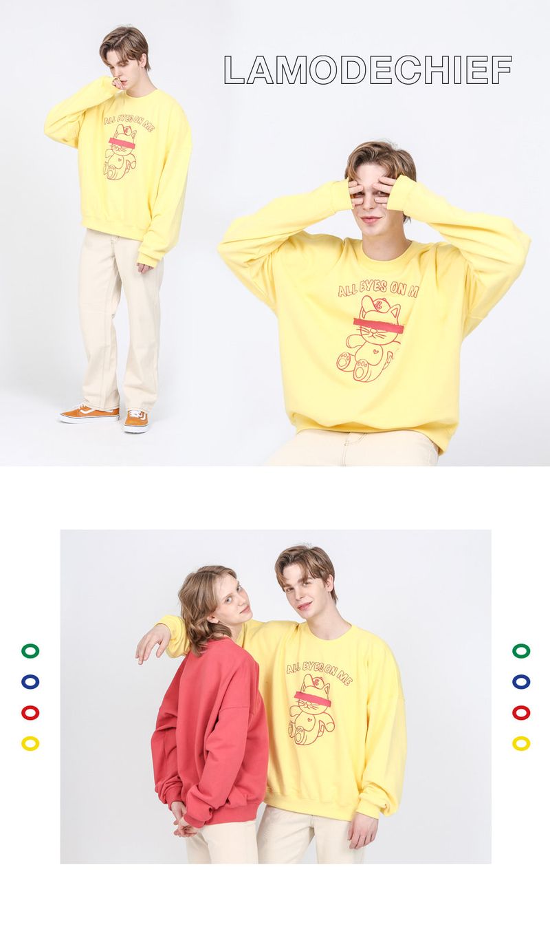 スウェットシャツ / All eyes on me sweatshirt - YELLOW
