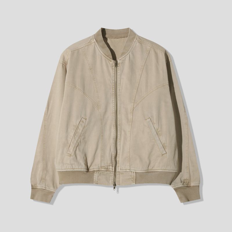 Dying washing cut varsity jacket