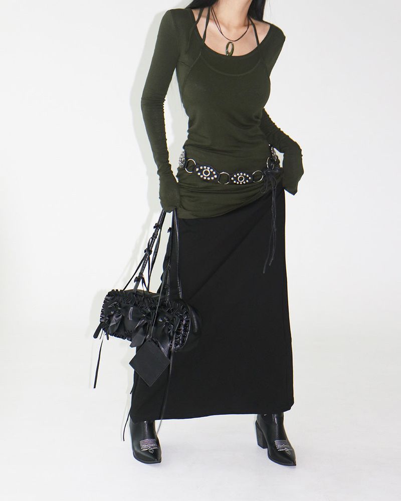 Plum maxi long skirt