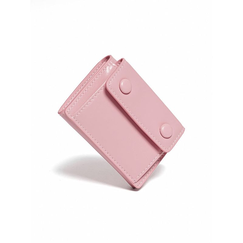 LE MASQUE（ルマスク）の「ドットポケット3レイヤーハーフウォレットコインマネーカードウォレット baby pink（スマホグッズ/小物）」