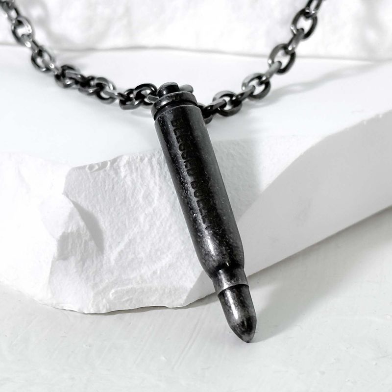 BLESSED BULLET（ブレスドブレット）の「SS-OPEN SIGNATURE BULLET NECKLACE_large_dark silver（Accessories）」