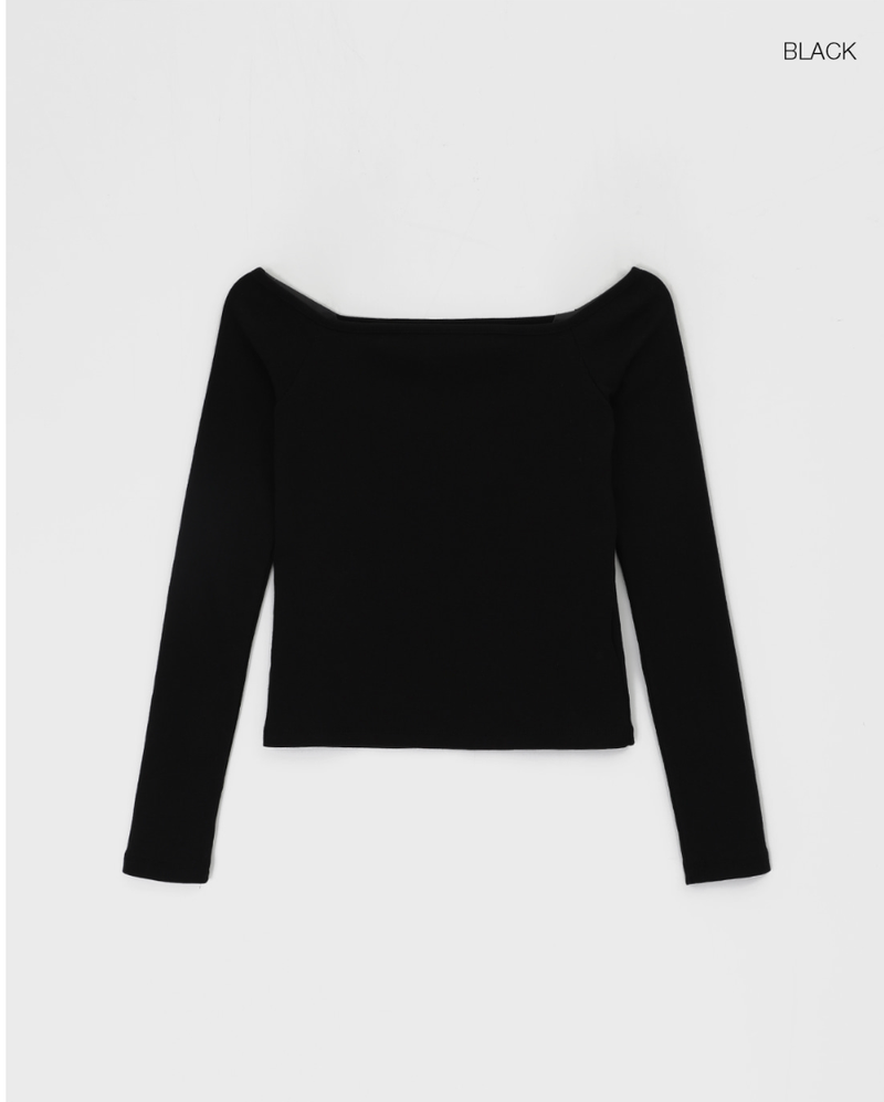 [B-BASIC] Standard Off Shoulder Long Sleeve Tee