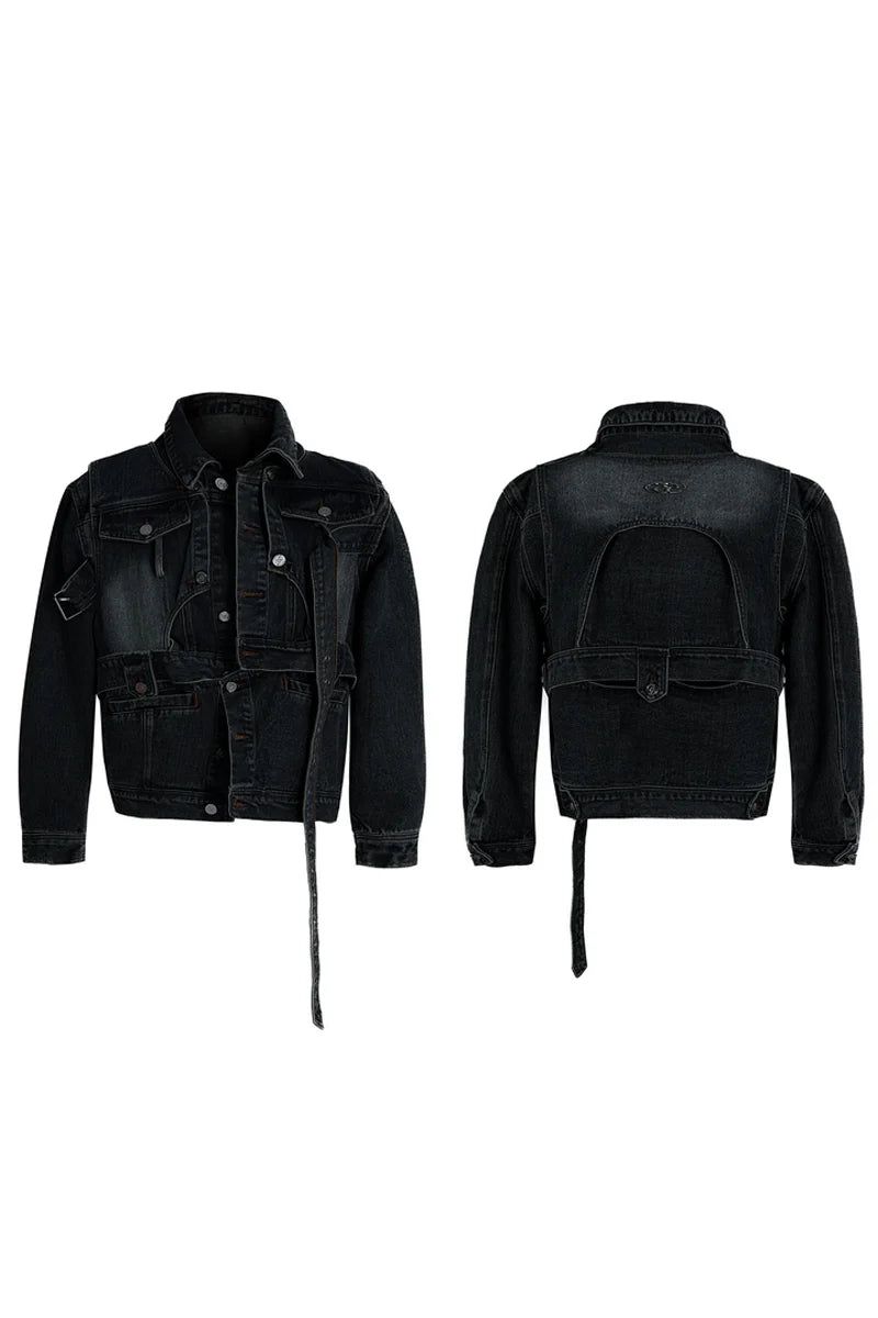 Washed Layered Denim Jacket