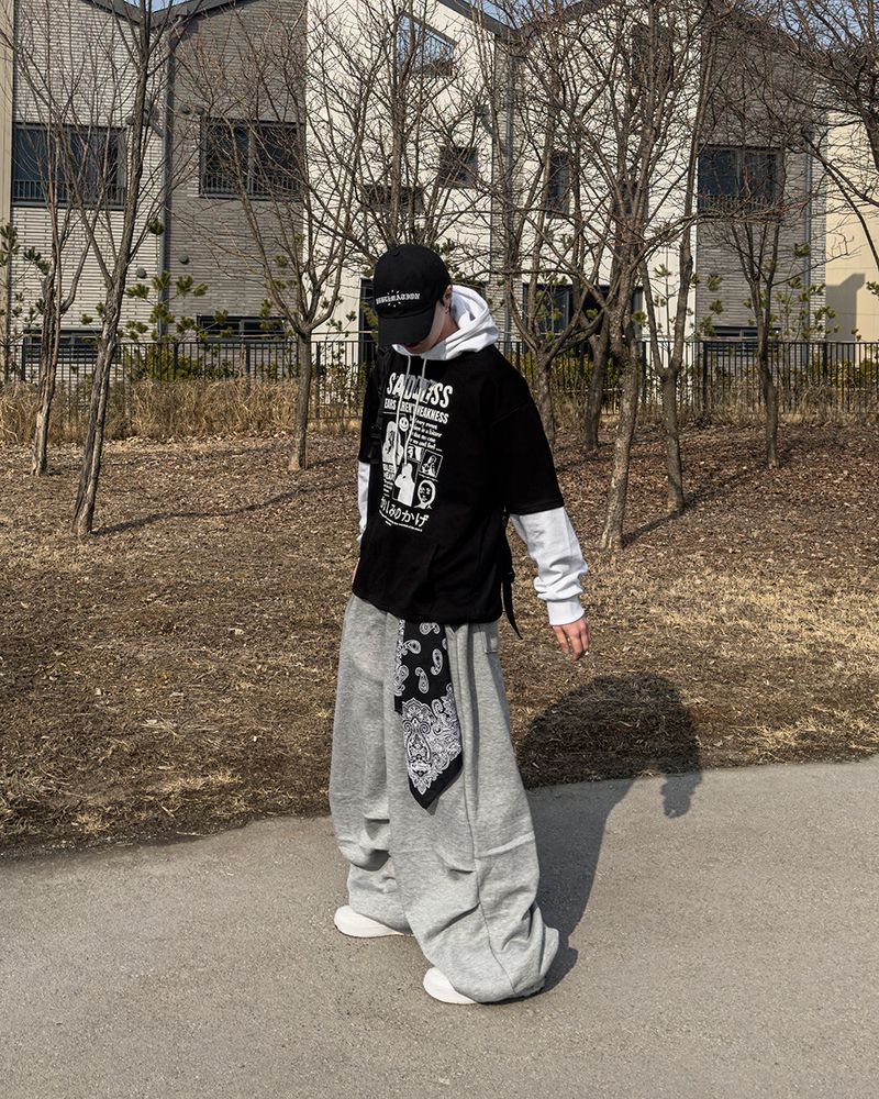 Sad Layered Oversized Hoodie