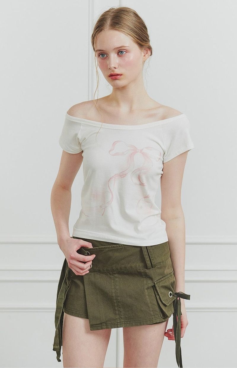 VERA RIBBON TEE white