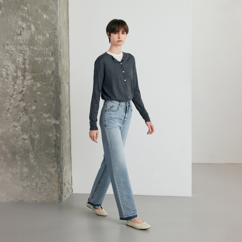 Western semi wide jeans - SW001