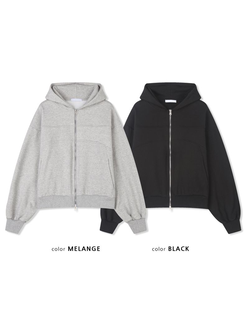 curved hood zip up(2colors)